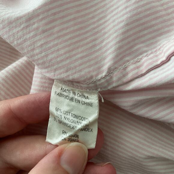 Theory Shirt Women’s Long Sleeve Button Down Pink Size L Light Cotton Blend - Picture 6 of 6